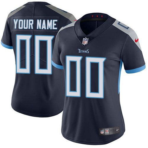 2019 NFL Women Nike Tennessee Titans Navy Blue Customized Vapor jersey->customized nfl jersey->Custom Jersey